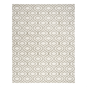 Nourison Jubilant 63x87&quot Indoor Transitional Fabric Rug in Ivory and Green