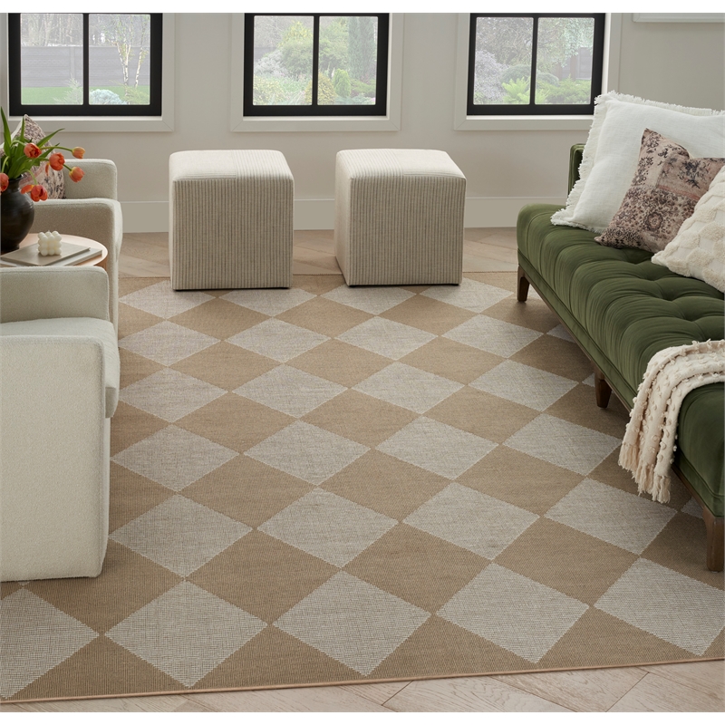 Nourison Washable Modern Jute 8' x 10' Fabric Natural Ivory Modern Indoor Rug