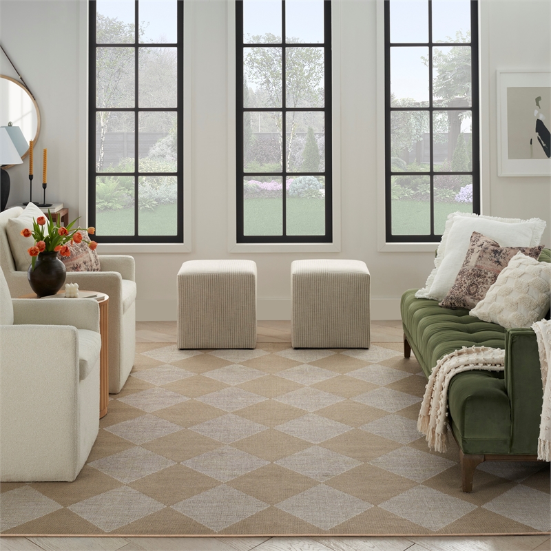 Nourison Washable Modern Jute 8' x 10' Fabric Natural Ivory Modern Indoor Rug