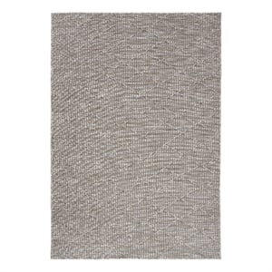 Nourison Practical Solutions 84x120&quot Contemporary Fabric Rug in Gray and Mocha