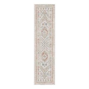 Nourison Thalia 26x120&quot Indoor Transitional Fabric Rug in Multi-Color and Beige
