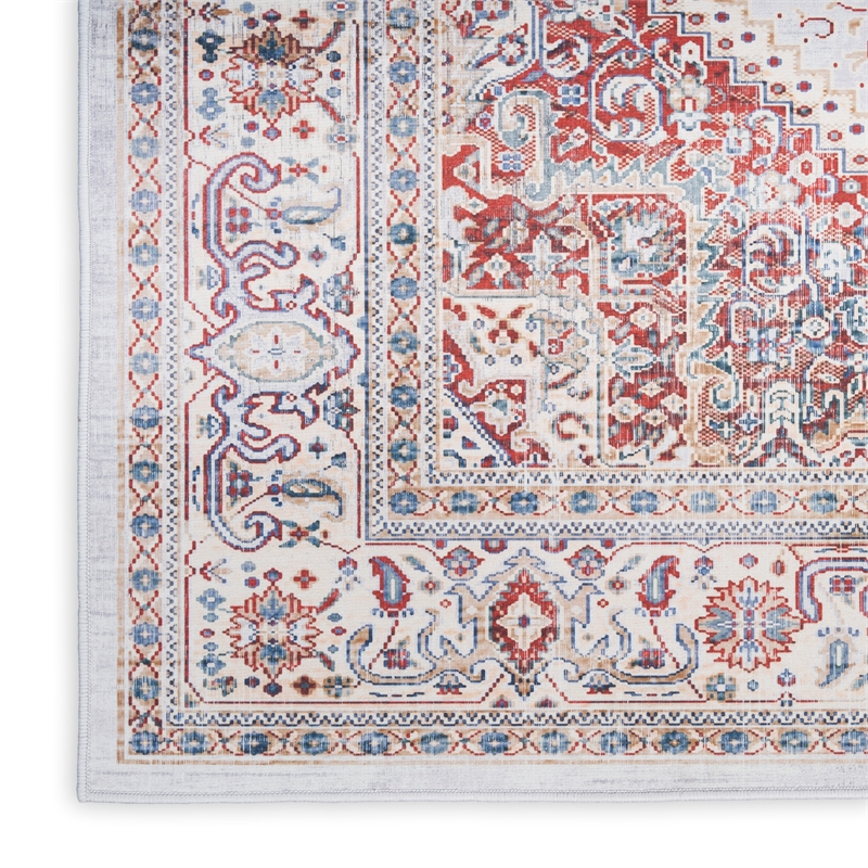 Nourison Vintage Home 5' x 7' Fabric Ivory Red Bohemian Indoor Rug