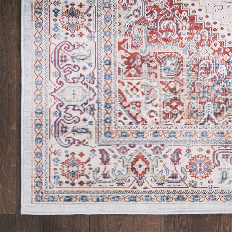 Nourison Vintage Home 5' x 7' Fabric Ivory Red Bohemian Indoor Rug