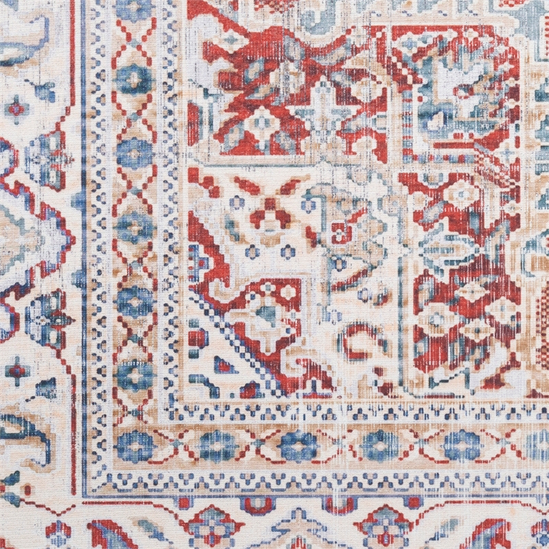 Nourison Vintage Home 5' x 7' Fabric Ivory Red Bohemian Indoor Rug