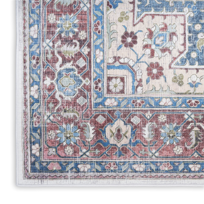 Nourison Vintage Home 5' x 7' Fabric Ivory Red Bohemian Indoor Rug