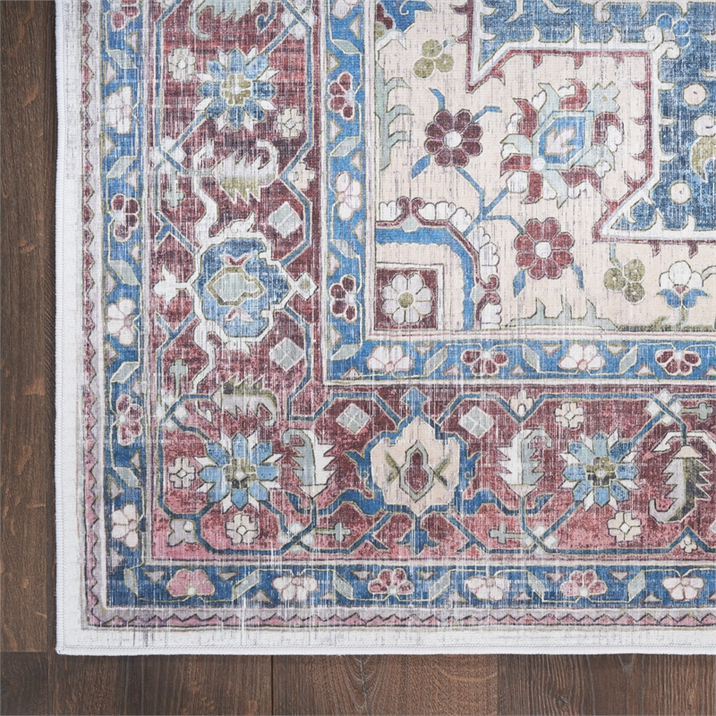 Nourison Vintage Home 5' x 7' Fabric Ivory Red Bohemian Indoor Rug