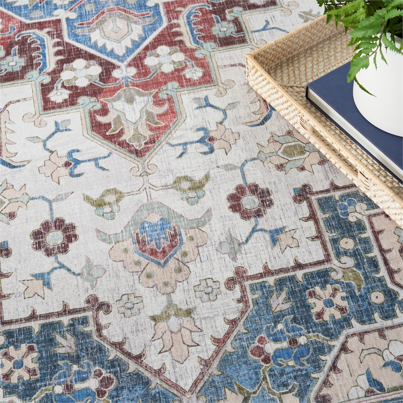 Nourison Vintage Home 5' x 7' Fabric Ivory Red Bohemian Indoor Rug