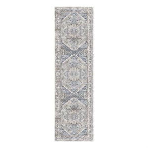 Nourison Vintage Home 2'2&quot x 7'6 Fabric Beige Blue Bohemian Indoor Rug