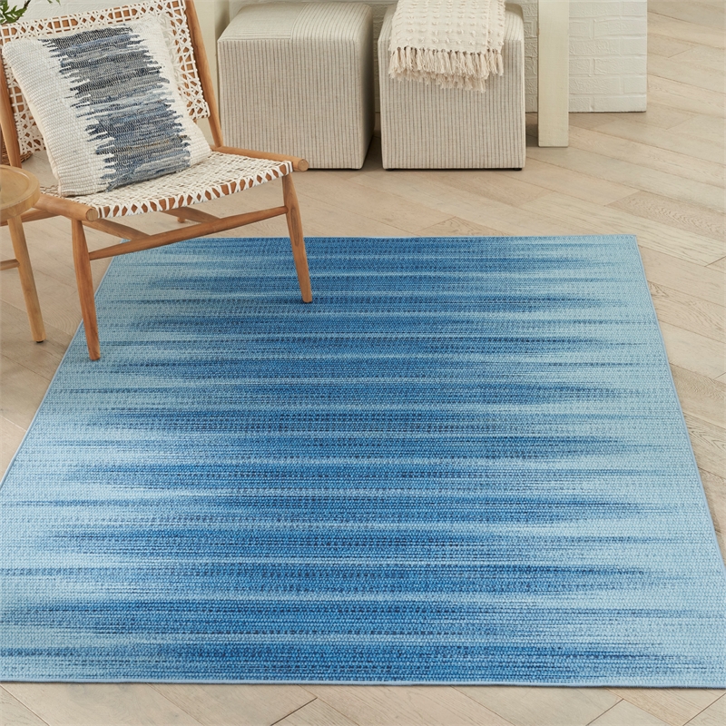 Nourison Vintage Home 5' x 7' Fabric Blue Modern Indoor Rug