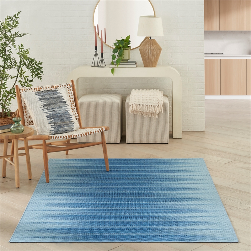 Nourison Vintage Home 5' x 7' Fabric Blue Modern Indoor Rug