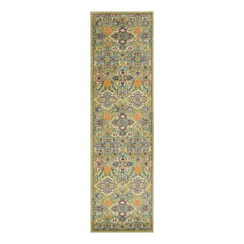 Nourison Allur 10' Runner Sage Ivory Fabric Bohemian Area Rug (10' Runner)