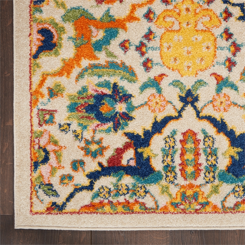 Nourison Allur 12' Runner Ivory Multicolor Fabric Bohemian Area Rug (12' Runner)