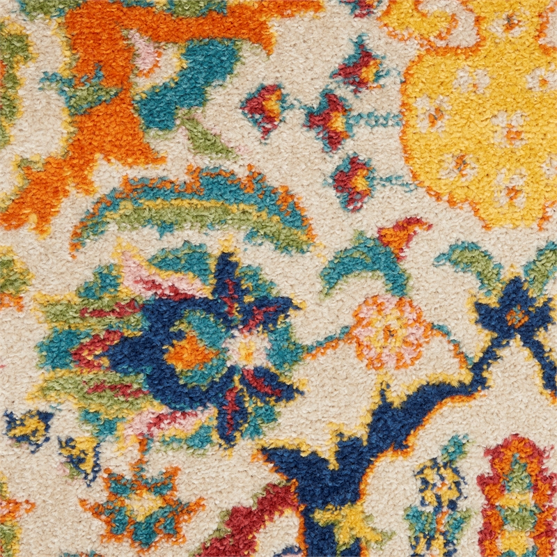 Nourison Allur 12' Runner Ivory Multicolor Fabric Bohemian Area Rug (12' Runner)