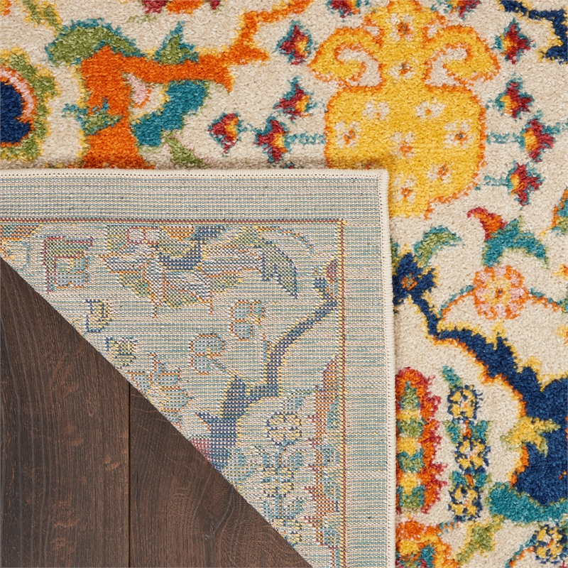 Nourison Allur 10' Runner Ivory Multicolor Fabric Bohemian Area Rug (10' Runner)