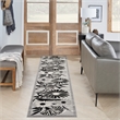 Nourison Aloha 12' Runner Black White Fabric Contemporary Area Rug (12' Runner)