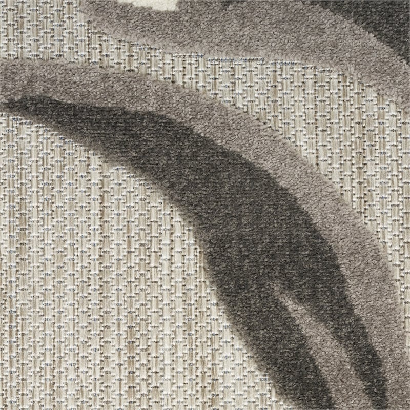 Nourison Aloha 5' x Round Beige Fabric Contemporary Area Rug (5' Round)