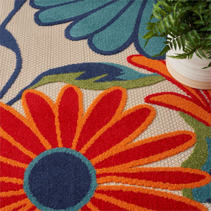 Nourison Aloha 10' x 14' Multicolor Fabric Contemporary Area Rug (10' x 14')