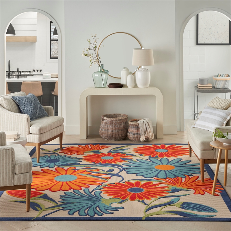 Nourison Aloha 10' x 14' Multicolor Fabric Contemporary Area Rug (10' x 14')