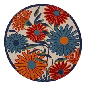 Nourison Aloha 10' x Round Multicolor Fabric Contemporary Area Rug (10' Round)