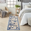 Nourison Aloha 12' Runner Blue Gray Fabric Contemporary Area Rug (12' Runner)