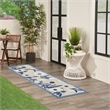 Nourison Aloha 12' Runner Blue Gray Fabric Contemporary Area Rug (12' Runner)