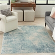 Nourison Astra Machine Washable 4' x 6' Blue Ivory Modern Fabric Indoor Rug