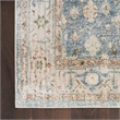 Nourison Astra Machine Washable 4' x 6' Silver Blue Vintage Fabric Indoor Rug