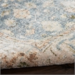 Nourison Astra Machine Washable 4' x 6' Silver Blue Vintage Fabric Indoor Rug
