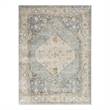 Nourison Astra Machine Washable 4' x 6' Silver Blue Vintage Fabric Indoor Rug