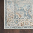 Nourison Astra Machine Washable 4' x 6' Light Blue Vintage Fabric Indoor Rug