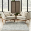 Nourison Astra Machine Washable 4' x 6' Light Blue Vintage Fabric Indoor Rug