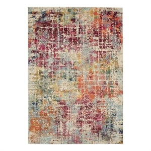 Celestial 6'7&quot x 9'7&quot Pink/Multicolor Modern & Contemporary Fabric Indoor Rug