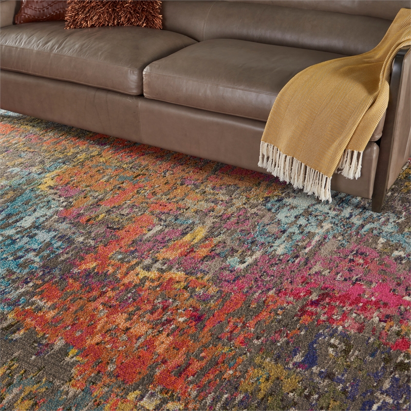 Celestial 9' x 12' Sunset/Multi-Color Fabric Modern & Contemporary Indoor Rug