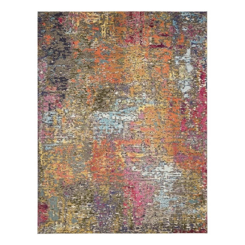 Celestial 9' x 12' Sunset/Multi-Color Fabric Modern & Contemporary Indoor Rug