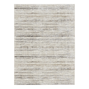 Nourison Glam 108x144&quot Indoor Polyester Fabric Rug in Cream and Gray