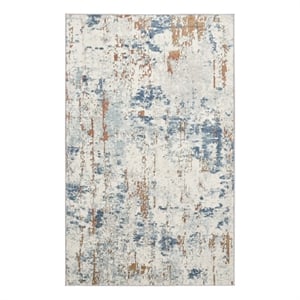 Nourison Concerto 4' x 6' Beige Blue Rust Fabric Modern Area Rug (4' x 6')