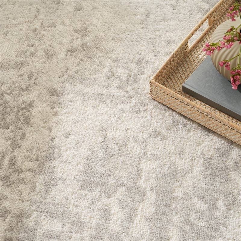 Nourison Concerto 4' x 6' Cream Gray Fabric Modern Area Rug (4' x 6')