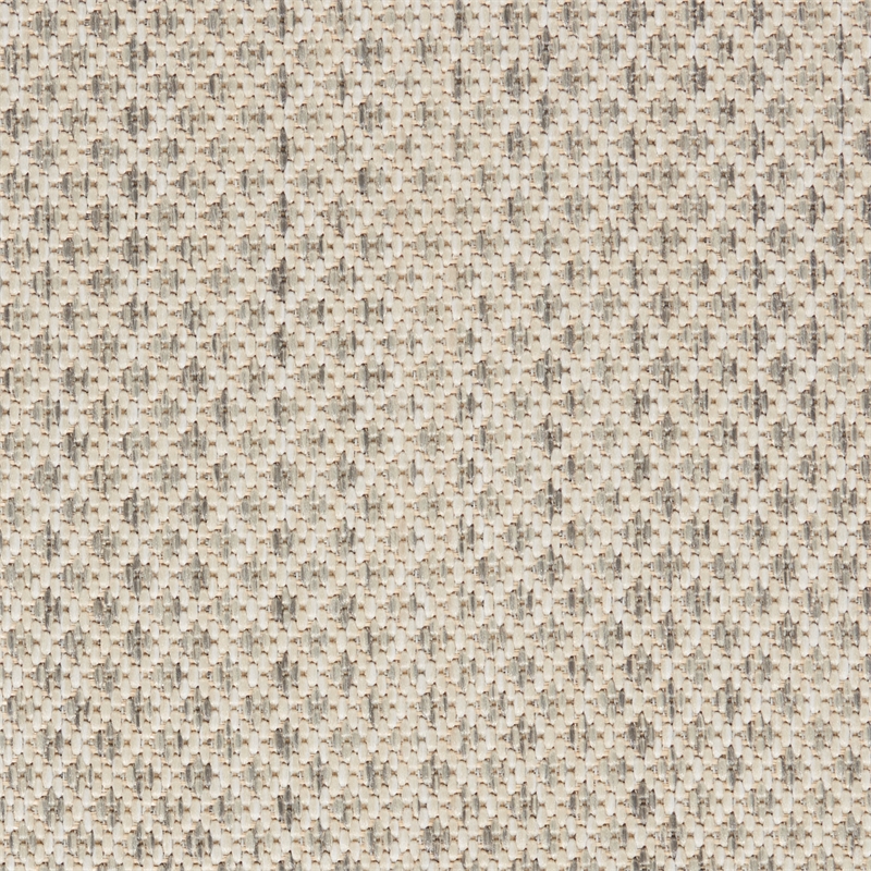 Nourison Courtyard 12' Runner Ivory Silver Fabric Modern Area Rug