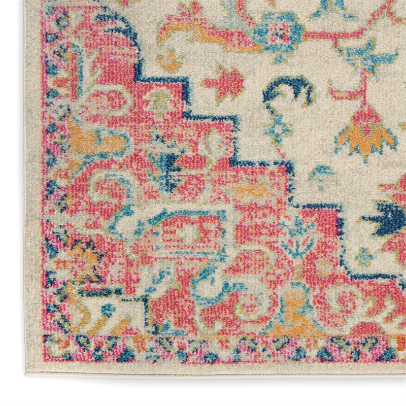 Nourison Passion 9' x 12' Ivory Pink Fabric Bohemian Area Rug (9' x 12')