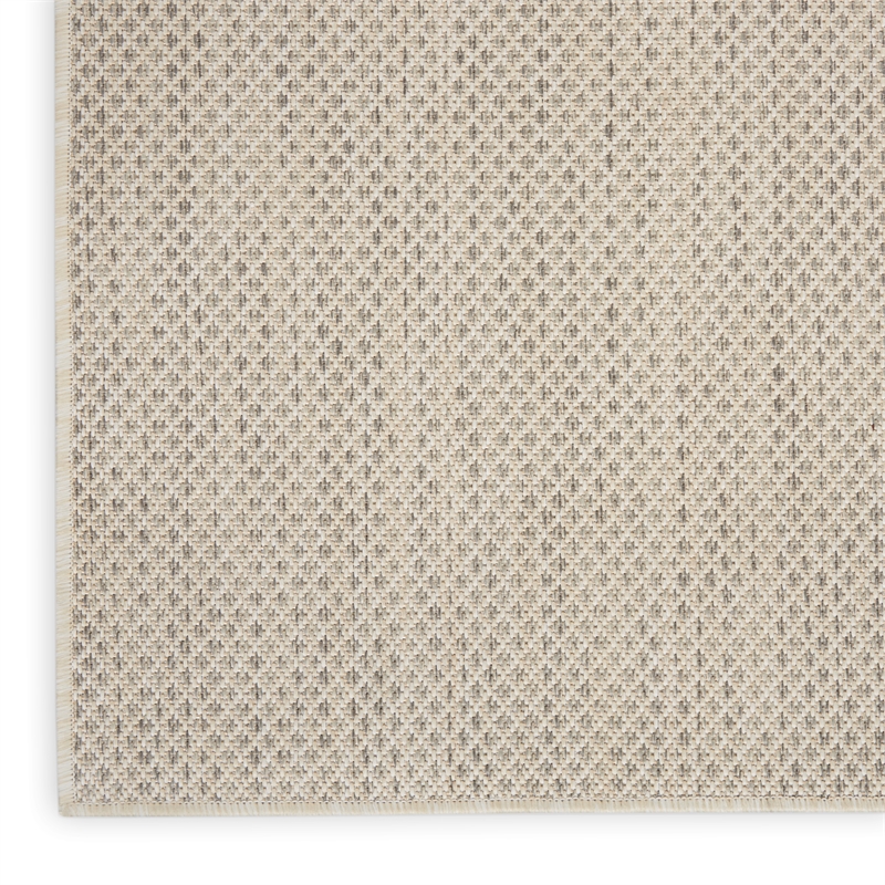 Nourison Courtyard 20' Runner' Ivory Silver Fabric Modern Area Rug
