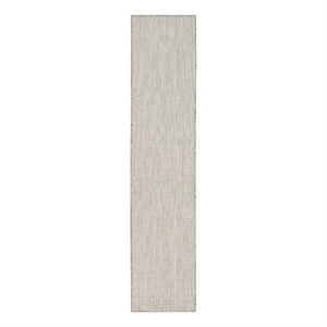 Nourison Courtyard 20' Runner' Ivory Silver Fabric Modern Area Rug