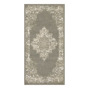 Nourison Grafix 2' x 4' Olive Fabric Vintage Area Rug (2' x 4')