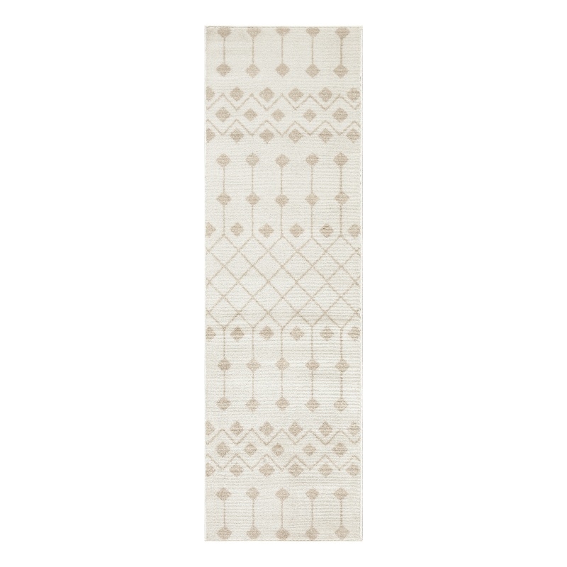 Nourison Grafix 8' Runner Ivory Beige Fabric Bohemian Area Rug (8' Runner)