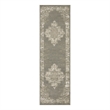 Nourison Grafix 8' Runner Olive Fabric Vintage Area Rug (8' Runner)
