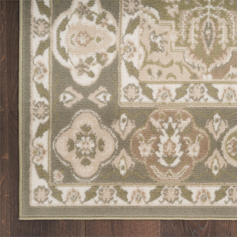 Nourison Grafix 5' x 7' Green Fabric Vintage Area Rug (5' x 7')