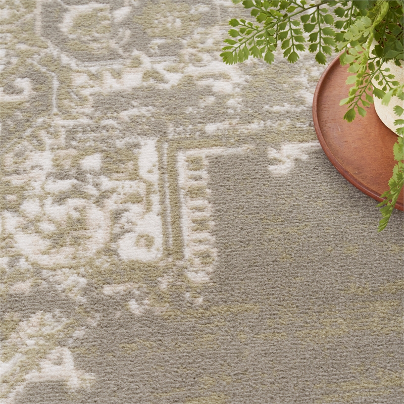 Nourison Grafix 5' x 7' Olive Fabric Vintage Area Rug (5' x 7')