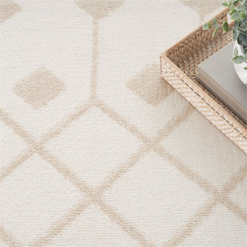 nourison grafix 8' x 10' ivory beige fabric bohemian area rug (8' x 10')