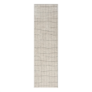 Nourison Santa Cruz 26x90&quot Indoor Contemporary Fabric Rug in Gray and Ivory