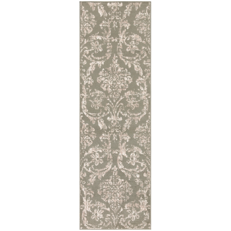 Nourison Jubilant 7' Runner Olive Fabric Vintage Area Rug (7' Runner)