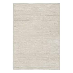 Nourison Santa Cruz 72x108&quot Indoor Contemporary Fabric Rug in Ivory and Gray